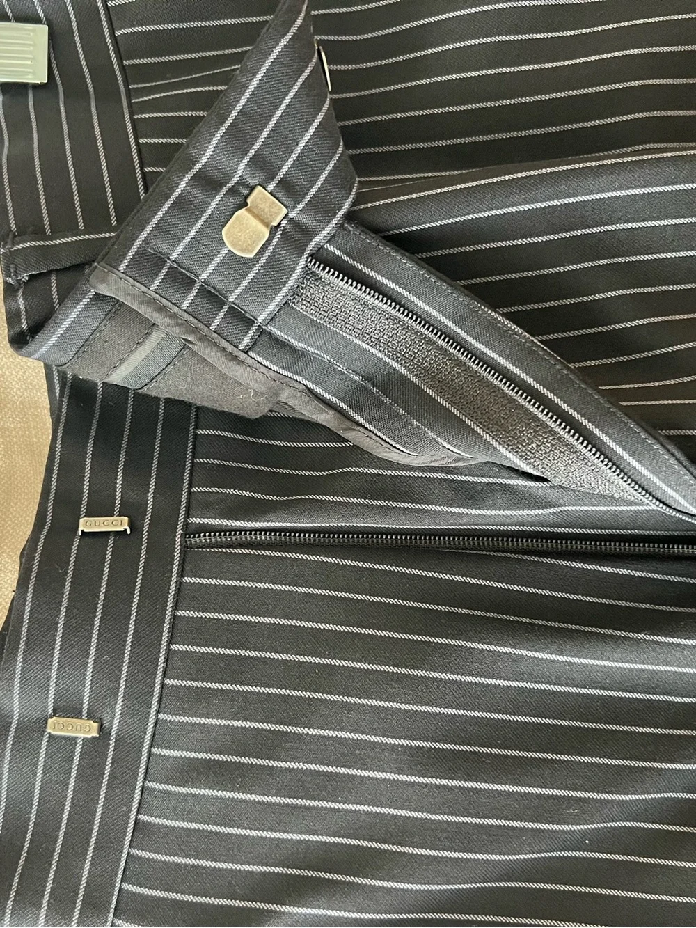 Gucci Black Pinstripe Two-Piece Suit